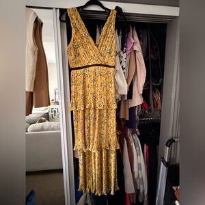 Lulu's Yellow Floral Maxi Dress